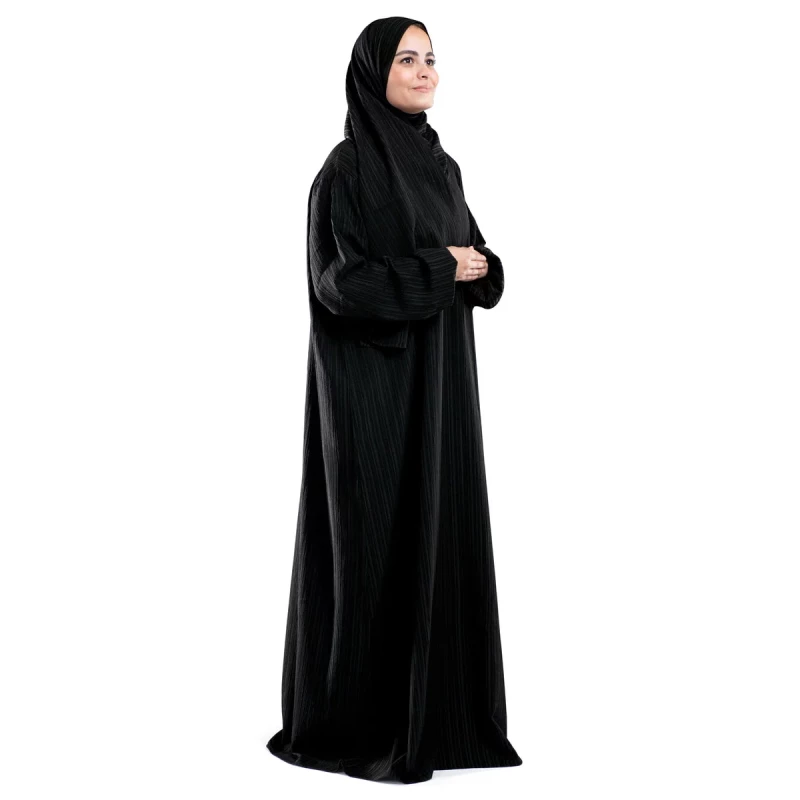 ملابس الصلاة الإسلامية ميدنايت قطعة واحدة بتغطية كاملة من أوربان روجز بنسيج كروشيه ناعم للنساء - اربن رجز