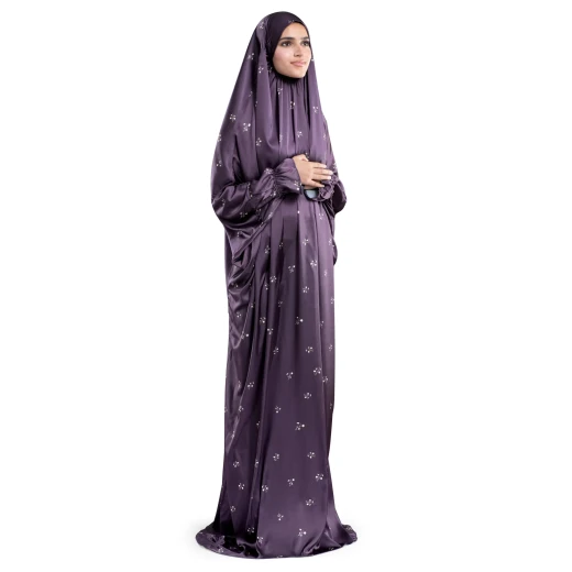 Urban Rugs Grape Satin Islamic Prayer Wear