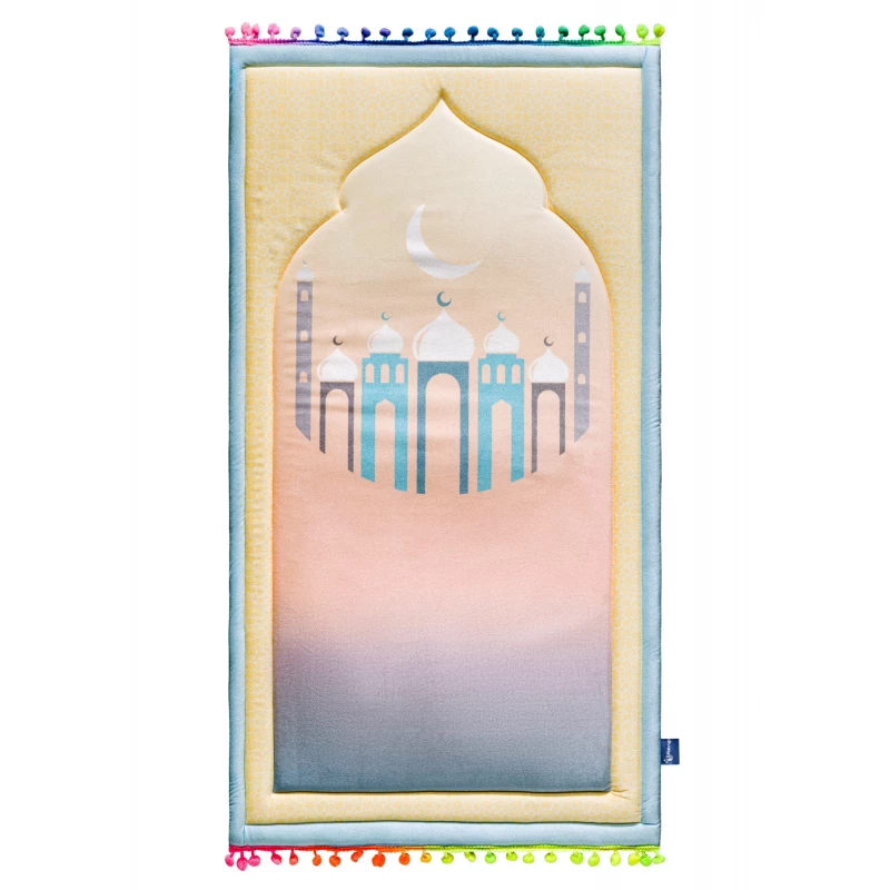 سجادة صلاة صن شاين للأطفال من أوربان رغز، قماش مخملي ناعم مبطن بتصميم محفور، 47 × 85 سم - اربن رجز