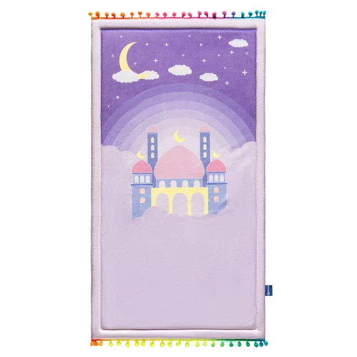 Urban Rugs Lilac Clouds Kids Prayer Mat Padded Soft Velvety Fabric 47 x 85 cm Urban Rugs Lilac Clouds Kids Prayer Mat Padded Soft Velvety Fabric 47 x 85 cm