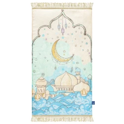 سجاد حضري سجادة صلاة موجات زرقاء الأصلية