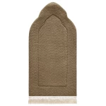 Urban Rugs Jordan Tan Arched Plain Prayer Mat Soft Woven Fabric 130x73 cm - Urban Rugs
