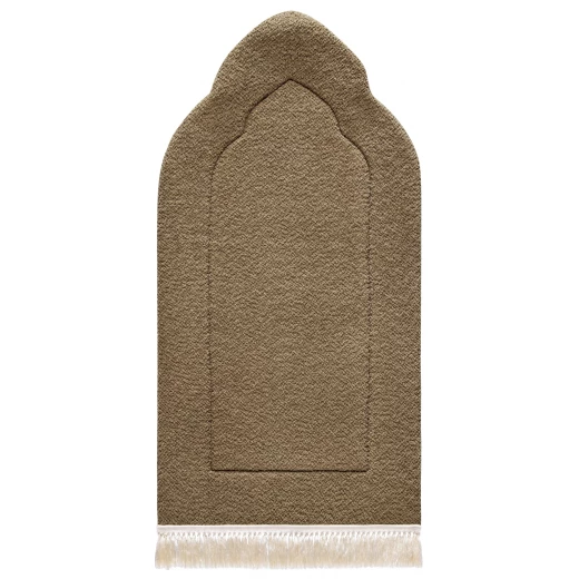 Urban Rugs Jordan Tan Arched Plain Prayer Mat Soft Woven Fabric 130x73 cm - Urban Rugs - Image 4