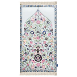 Urban Rugs Spring Flowers Premium Prayer Mat – White