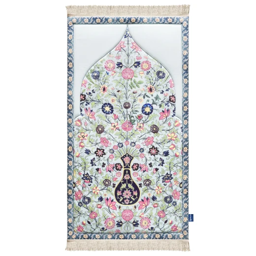 Urban Rugs Spring Flowers Premium Prayer Mat – White Urban Rugs Spring Flowers Premium Prayer Mat – White
