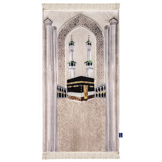 سجاد صلاة فاخر من أوربان ريجز بتصميم المسجد الحرام مبطن بمقاس 120x68 سم بنسيج مخملي ناعم سجاد صلاة فاخر من أوربان ريجز بتصميم المسجد الحرام مبطن بمقاس 120x68 سم بنسيج مخملي ناعم