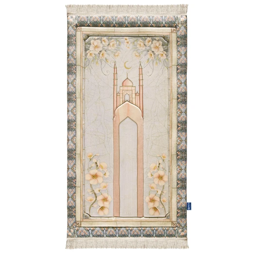 Urban Rugs Stained Glass Premium Prayer Mat – White
