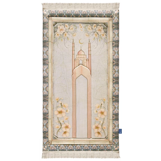 سجادة صلاة فاخرة بتصميم زجاج ملون من أوربان روجز الأردن، 120x64 سم، نسيج مخملي ناعم مبطن بسمك 1.7 سم - اربن رجز - Image 4