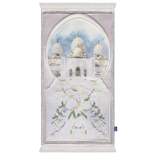 Urban Rugs Grand Mosque Premium Prayer Mat – White