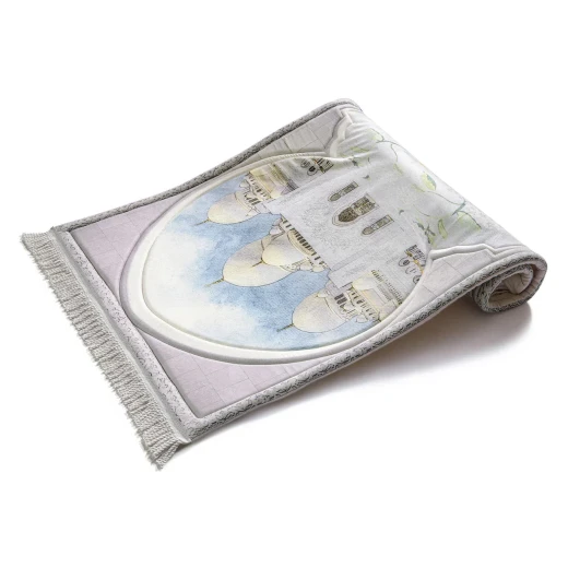 Urban Rugs Grand Mosque Premium Prayer Mat – White - Urban Rugs - Image 2