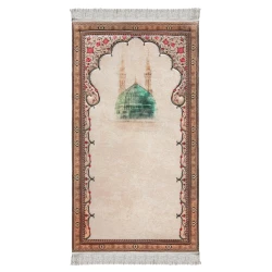 Urban Rugs The Green Dome Premium Prayer Mat – White