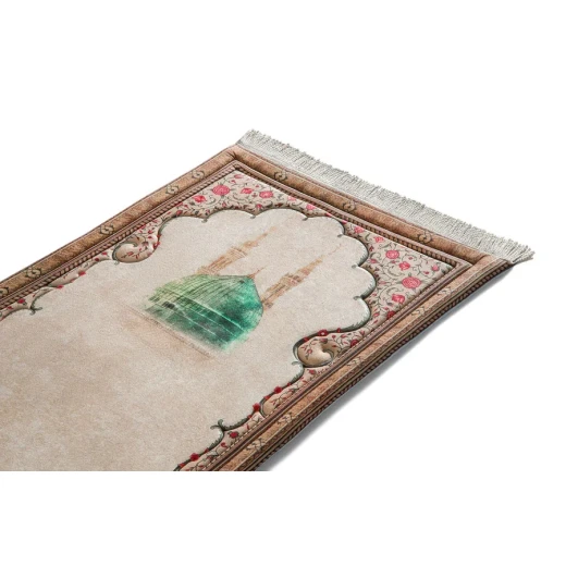 Urban Rugs The Green Dome Premium Prayer Mat – White - Urban Rugs - Image 3