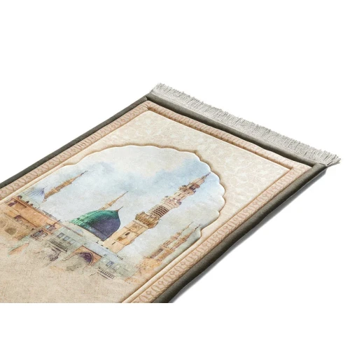 Urban Rugs Al-Madinah Premium Prayer Mat – White - Urban Rugs - Image 2