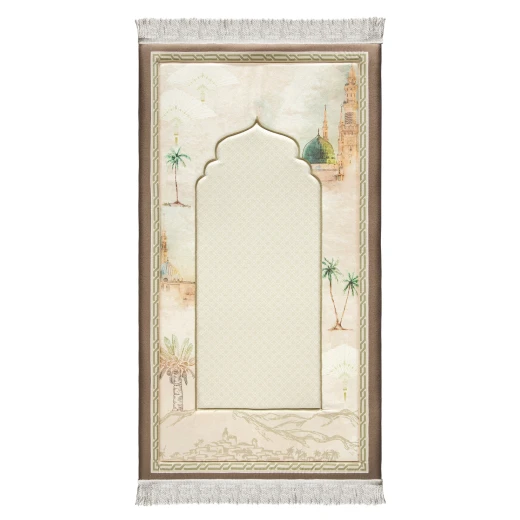 Urban Rugs Taiba Premium Prayer Mat – White