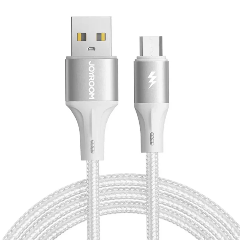 كابل محول JOYROOM USB إلى Micro USB أبيض 1.2 متر شحن سريع - جوي روم