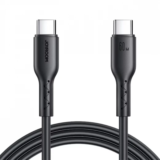 كابل شحن ونقل بيانات JOYROOM SA26-CC3 بقوة 60 واط من النوع C إلى النوع C بطول 1 متر أسود