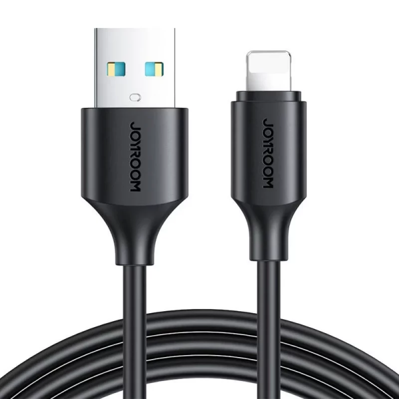 كابل شحن ونقل بيانات USB Lightning من JOYROOM أسود بطول 1 متر لأجهزة iPhone و iPad - جوي روم