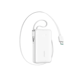 Joyroom JR PR2 Power Bank 10000mAh White with USB C and Lightning Cables