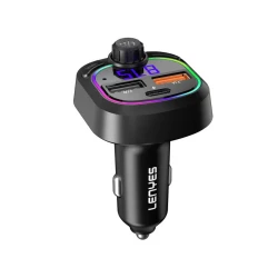 شاحن سيارة لينيس CA902 سريع بثلاث منافذ USB-A و USB-C PD أسود بقوة إجمالية 45 واط