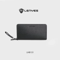 لينيس LHB1501 حامل بطاقات جلدي أسود نحيف للمحفظة للرجال والنساء