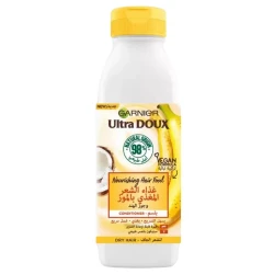 Garnier Ultra Doux Banana Hair Food Conditioner for Dry Hair, Nourishing 350ml with Natural Extracts, Provides Intense Hydration and Smoothness for Damaged Strands, Daily Use