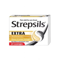 Strepsils Extra Honey And Lemon Lozenges 24 Count, Sore Throat Relief
