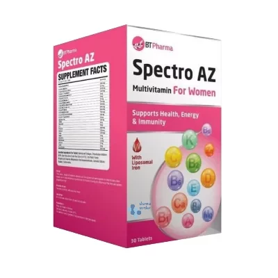 أقراص BT Pharma Spectro AZ للنساء 30 مكمل غذائي متعدد الفيتامينات للنساء - بي تي فارما