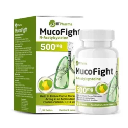 أقراص BT Pharma Mucofight 500 مجم أسيتيل سيستين لدعم الجهاز التنفسي 30 قرص