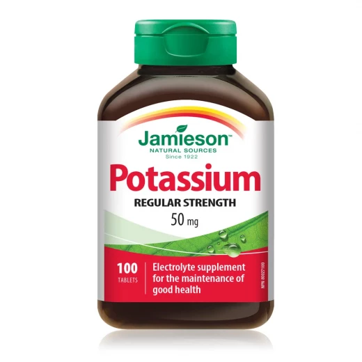 Jamieson Potassium 50 mg Electrolyte Support Supplement Gluten Free Jamieson Potassium 50 mg Electrolyte Support Supplement Gluten Free
