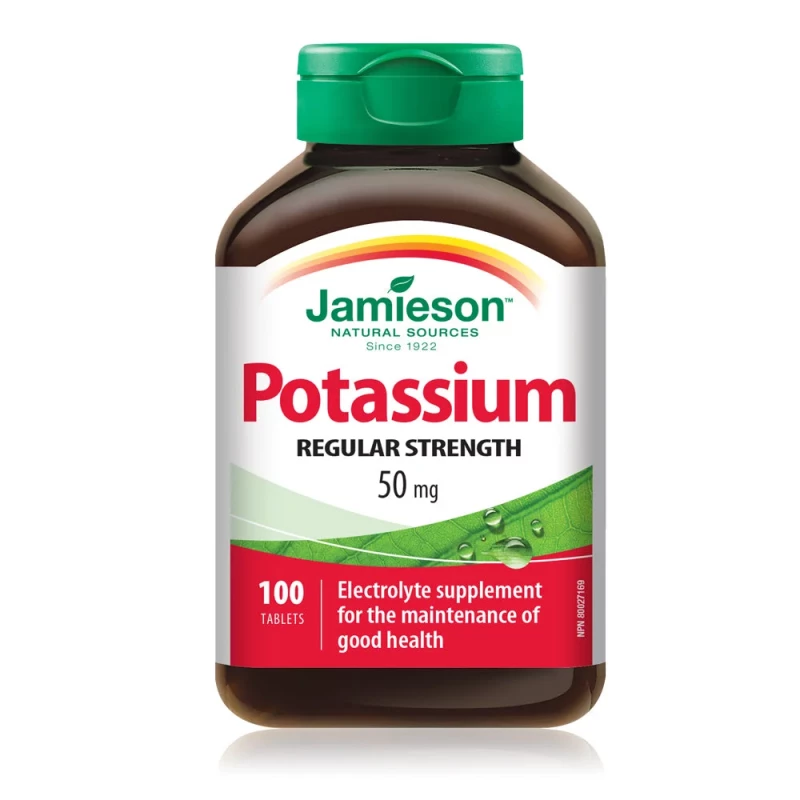 Jamieson Potassium 50 mg Electrolyte Support Supplement Gluten Free - Jamieson