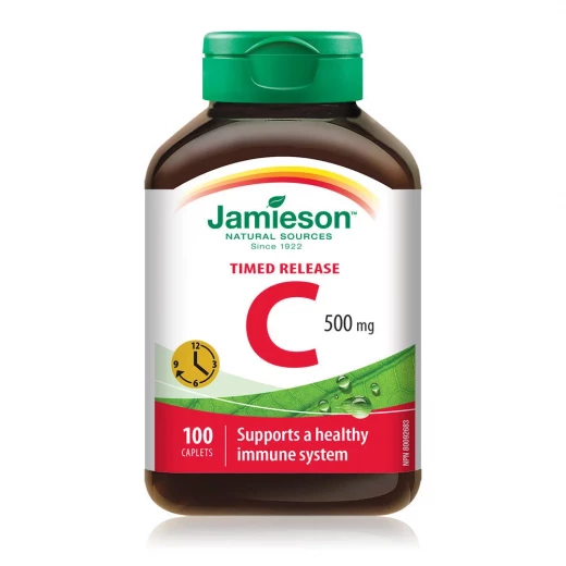 Jamieson Vitamin C 500mg Timed Release Caplets, Supports Immune Health, Gluten Free Jamieson Vitamin C 500mg Timed Release Caplets, Supports Immune Health, Gluten Free