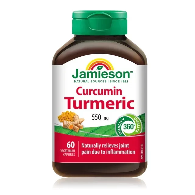 Jamieson Curcumin Turmeric 550mg Capsules, Joint Health Supplement, 60 Count - Jamieson