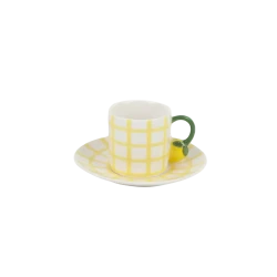Fruit Design Coffee Cups & Saucers | SOLECASA | Lemon and Yalow| 6 mug