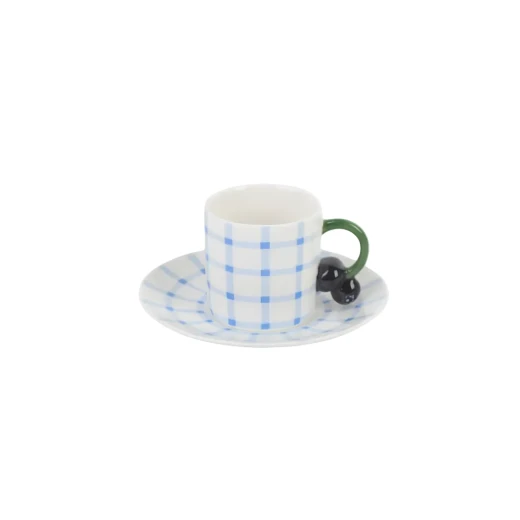 Fruit Design Coffee Cups & Saucers | SOLECASA | Berries and blue | 6 mug Fruit Design Coffee Cups & Saucers | SOLECASA | Berries and blue | 6 mug