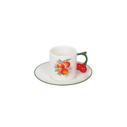 Fruit Design Coffee Cups & Saucers | SOLECASA | Cherry | 6 mug Fruit Design Coffee Cups & Saucers | SOLECASA | Cherry | 6 mug