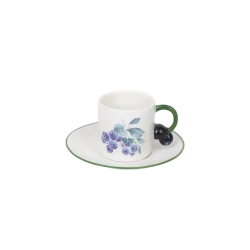 Fruit Design Coffee Cups & Saucers | SOLECASA | Blueberry | 6 mug