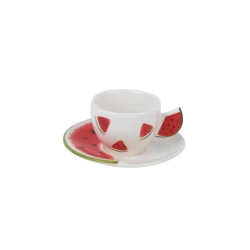 Fruit Design Coffee Cups & Saucers | SOLECASA | Watermelon | 6 mug
