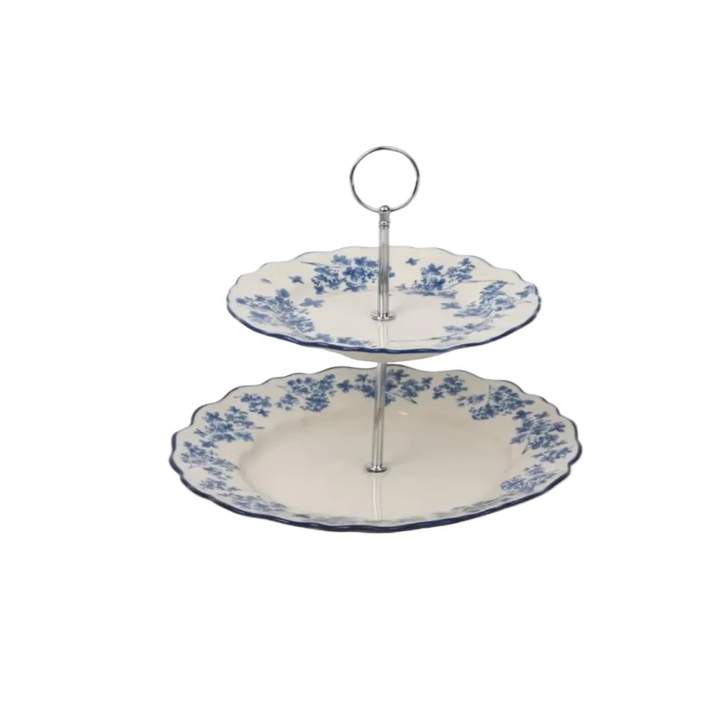 SOLECASA Tier Dessert Stand | Two - Light Blue - Solecasa