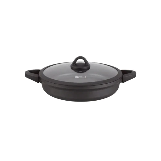 Cast Aluminum Royal Low Casserole Pot | Black Knob - 32cm Cast Aluminum Royal Low Casserole Pot | Black Knob - 32cm