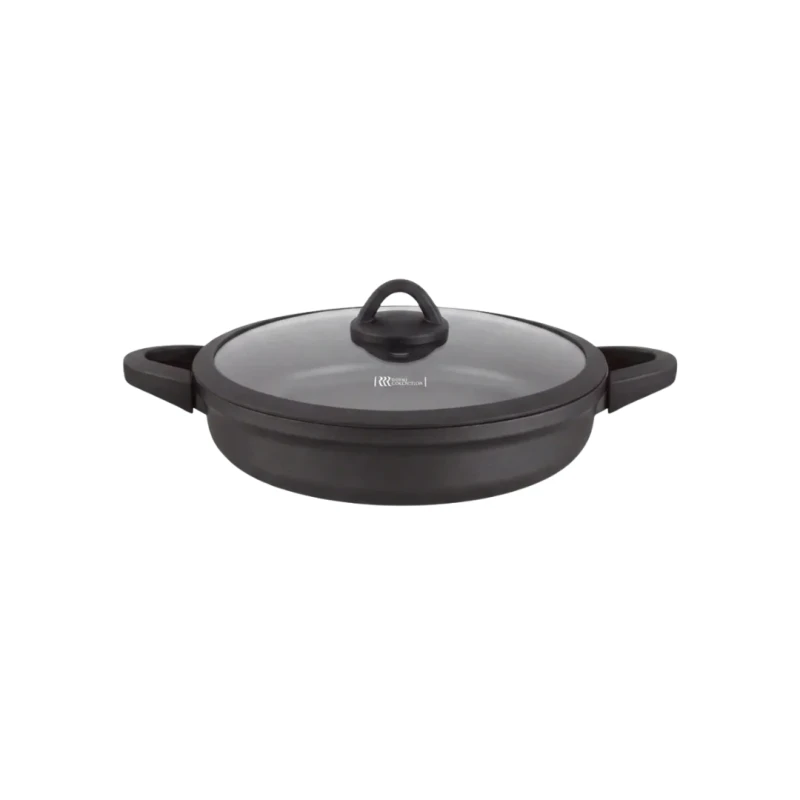 Cast Aluminum Royal Low Casserole Pot | Black Knob - 32cm - Cast Aluminum