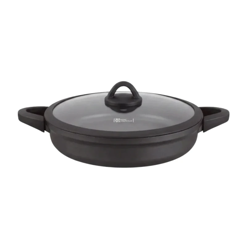 Cast Aluminum Royal Low Casserole Pot | Black Knob - 36cm - Cast Aluminum
