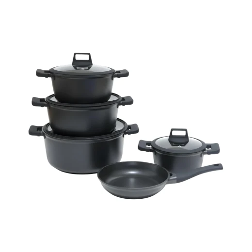 Granite Cookware Set | Layla Model | 9 Pieces | Black - Black Granite Cookware Set | Layla Model | 9 Pieces | Black - Black