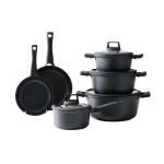 Granite Cookware Set | Layla Model | 10 Pieces | Black - Black - Cookware Set