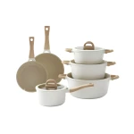 Granite Cookware Set | Layla Model | 10 Pieces | Beige - Beige - Cookware Set