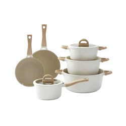 Granite Cookware Set | Layla Model | 10 Pieces | Beige - Beige