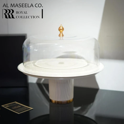 Jalasat Cake Serving Dish with Lid (White) - Jalasat - Image 3