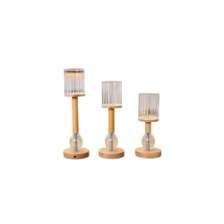 Home Decor Wooden Candle Holder Set – 3 Pieces
