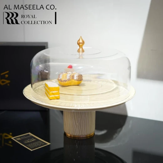 Jalasat Cake Serving Dish with Lid (Cream) - Jalasat - Image 3