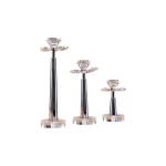 Home Decor Gold-Plated Crystal Candle Holder Set – 3 Pieces - Home Decor