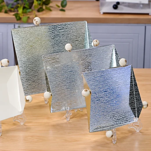 Silver Rectangular Serving Tray Set – 3 Pieces - Serving Tray - Image 2